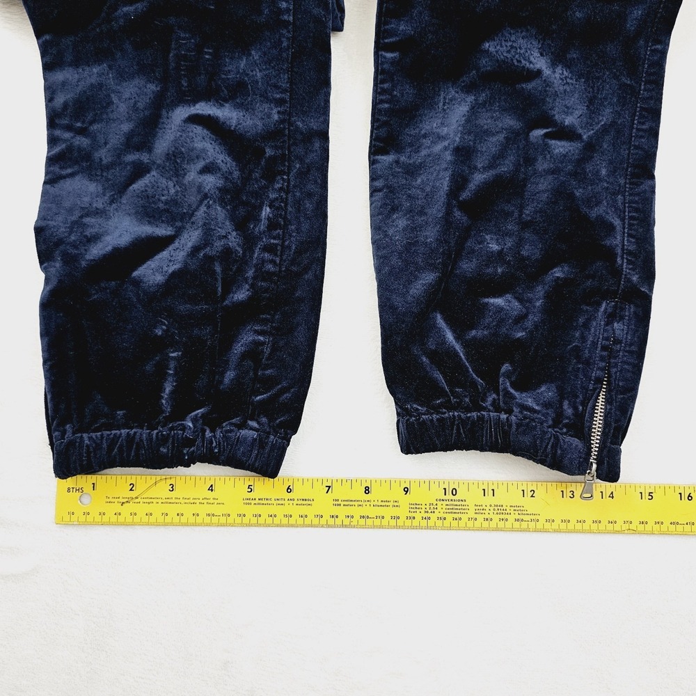 NEW Paige Womens 32 Mayslie Jogger Navy Blue Velvet Ankle Zip Utility Pants - Picture 9 of 14